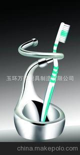 玉环万弘厨具制造 欧美创意时尚不锈钢专利牙刷座，大量供应与图片大全